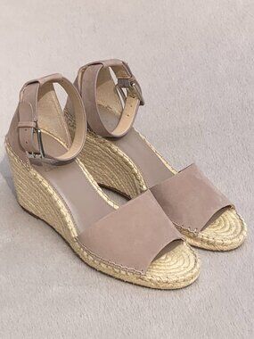 Vince Camuto Leera Genuine Leather Platform Wedge Sz 8.5